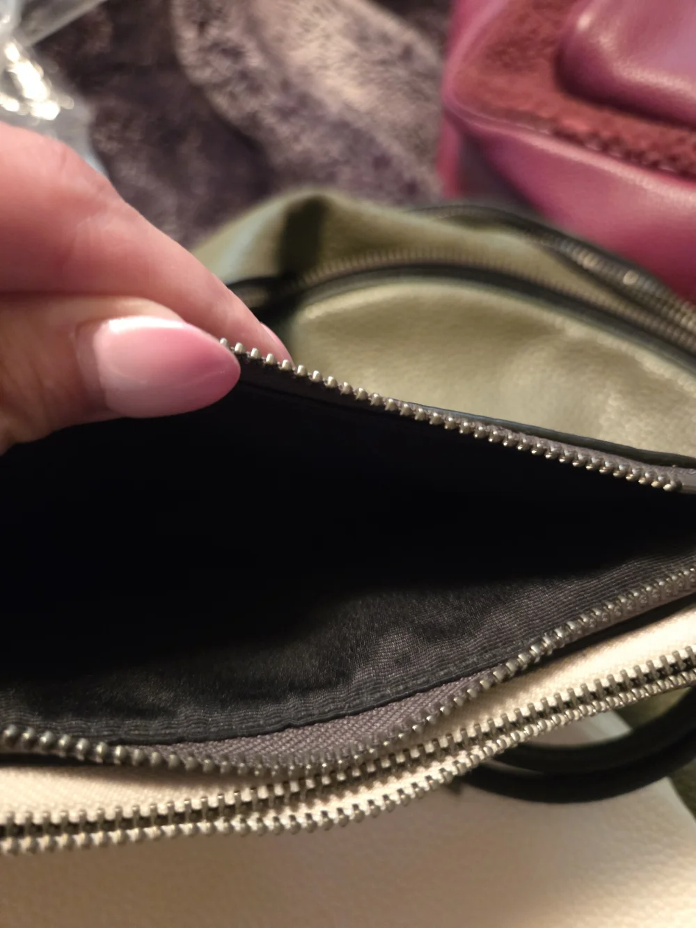 Coach Olive Green Pebbled Leather Wristlet